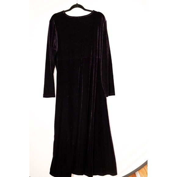 VTG Jacqueline Ferrar purple velvet dress velour long sleeve maxi goth witchy 18 - Picture 3 of 5